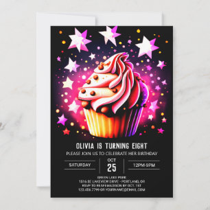 Invitation Aquarelle Cuisine Petit Muffin Fille Anniversaire