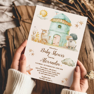 Invitation Aquarelle Cute Animaux de ferme Barnyard Baby show
