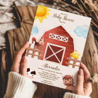 Aquarelle Cute Animaux de ferme Barnyard Baby show