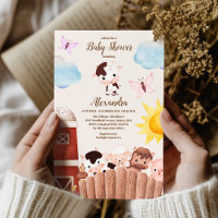 Aquarelle Cute Animaux de ferme Barnyard Baby show