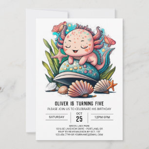 Invitation Aquarelle Cute Axolotday