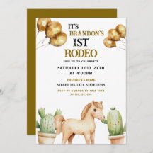 Aquarelle Cute Cowboy 1er Rodéo Anniversaire