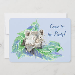 Invitation Aquarelle Cute Petit Hamster Anniversaire Personna