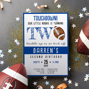 Invitation Aquarelle Cute Rookie Football Boy 2e anniversaire