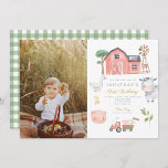 Invitation Aquarelle d'animal de ferme mignonne Anniversaire<br><div class="desc">Cette invitation d'anniversaire photo avec des animaux d'une ferme d'aquarelle couleur pastel est la plus douce invitation d'anniversaire jamais. Vous pouvez customiser vos invitations en choisissant parmi tant de types de papier,  de formes et de textes différents de votre choix pour le rendre unique et spécial.</div>