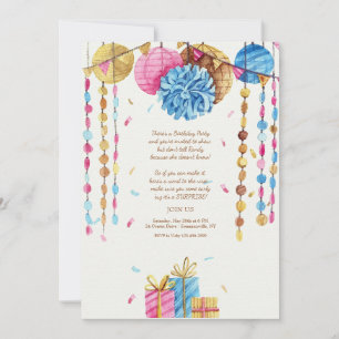 Invitation Aquarelle d'anniversaire