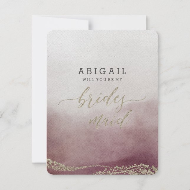 Invitation Aquarelle dans Cranberry Will You Be Bridesmaid (Devant)
