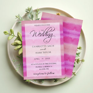 Invitation Aquarelle dans les tons rose