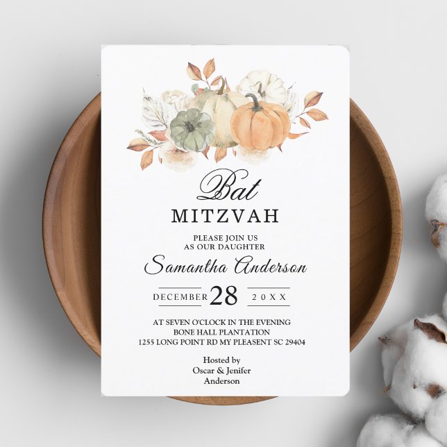 Invitation Aquarelle d'automne Citrouilles et fleurs (Créateur téléchargé)