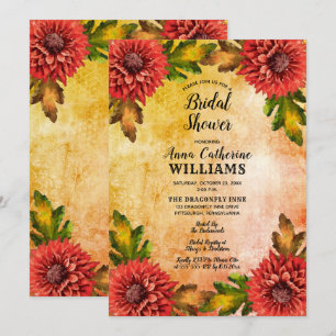 Invitation Aquarelle d'automne Fête des mariées des mamans fl