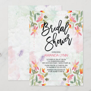 Invitation Aquarelle d'automne Floral Bridal Douche Invitatio