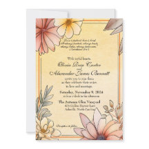 Aquarelle d'automne Floral Terracotta Mariage jaun