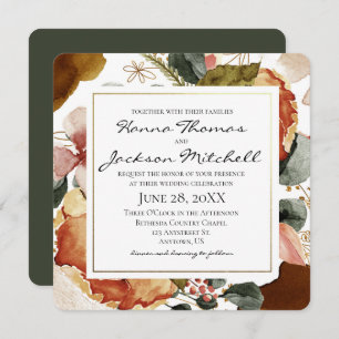 Invitation Aquarelle d'automne Mariage floral