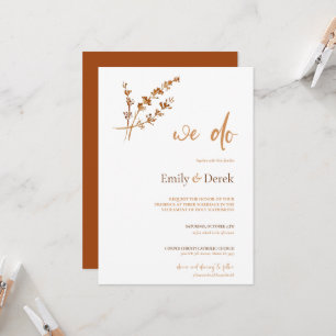 Invitation Aquarelle de automne Mariage orange brûlé