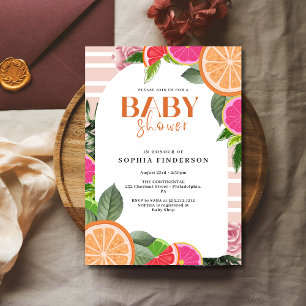 Invitation Aquarelle de Baby shower de Citrus tropical Citron