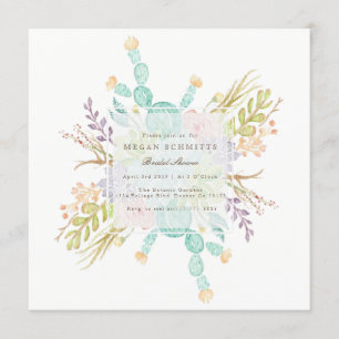 Invitation Aquarelle de bouquet Succulente   FÊTE DES MARIÉES
