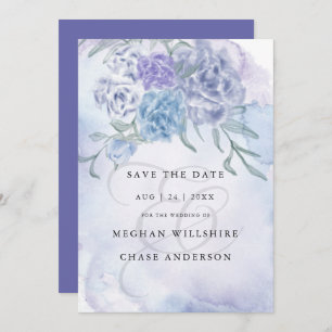 Invitation Aquarelle de campagne Floral Dusty Blue