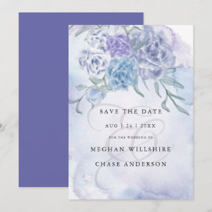 Invitation Aquarelle de campagne Floral Dusty Blue