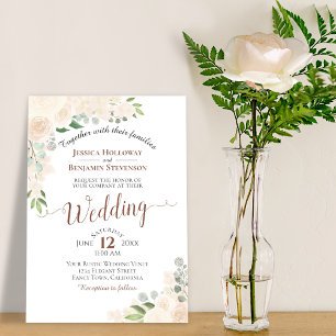 Invitation Aquarelle de Champagne Blush Mariage Floral