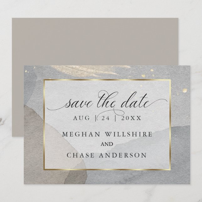 Invitation Aquarelle de champignon sur pierre de granit (Devant / Derrière)