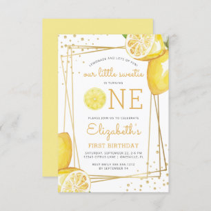 Invitation Aquarelle de citron 1er anniversaire