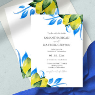 Invitation Aquarelle de citron Mariage italien botanique
