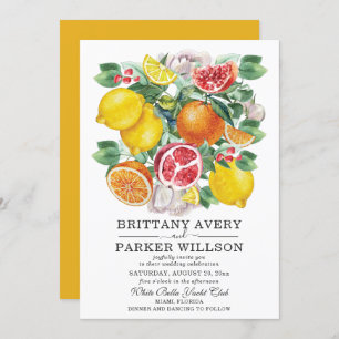 Invitation Aquarelle de Citrus Mariage botanique
