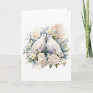 Invitation Aquarelle de colombes blanches mariages