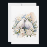 Invitation Aquarelle de colombes blanches mariages<br><div class="desc">Jolie Aquarelle de colombes blanches Mariages.</div>
