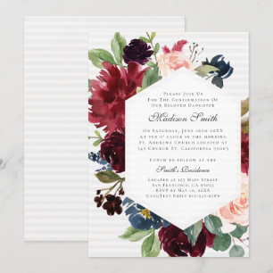 Invitation Aquarelle de confirmation Floral