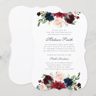 Invitation Aquarelle de confirmation Florale