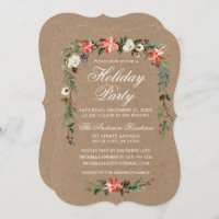 Aquarelle de fête de vacances Poinsettia Kraft