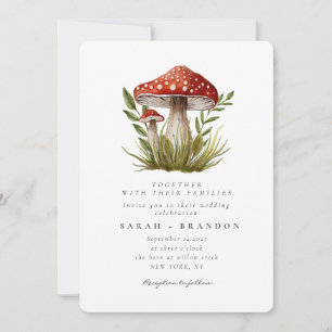 Invitation Aquarelle de forêt de bois Mariage de champignon