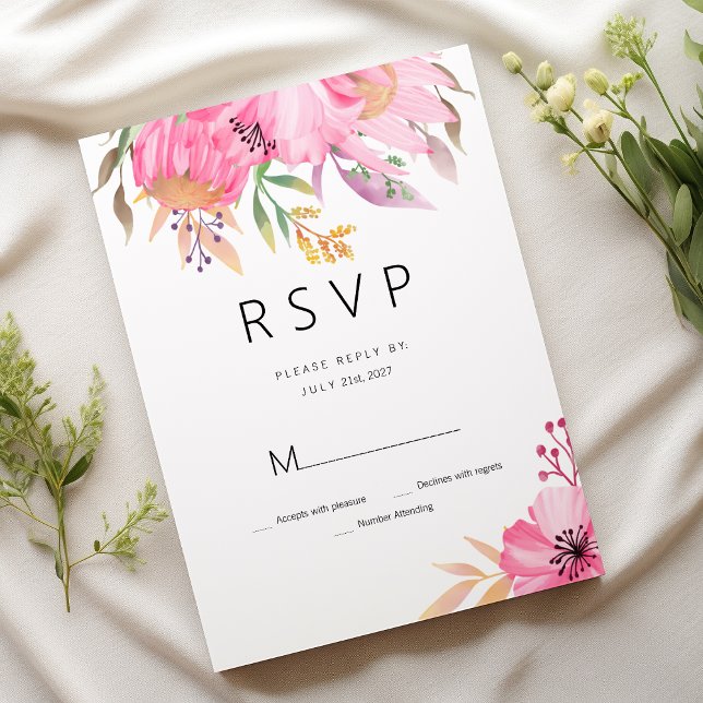 Invitation Aquarelle de jardin botanique floral RSVP (Watercolor botanical garden floral RSVP )