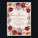 Invitation Aquarelle de la crème bourguignonne Floral 21e ann<br><div class="desc">Célébrez le grand 2-1 avec cette élégante invitation de 21ème anniversaire. Les riches flancs d'aquarelle bordeaux,  roux et ivoire créent un look sophistiqué,  parfait pour une célébration d'étape d'inspiration automnale ou haut de gamme.</div>