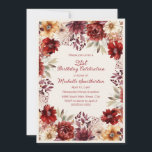 Invitation Aquarelle de la crème bourguignonne Floral 21e ann<br><div class="desc">Célébrez le grand 2-1 avec cette élégante invitation de 21ème anniversaire. Les riches flancs d'aquarelle bordeaux,  roux et ivoire créent un look sophistiqué,  parfait pour une célébration d'étape d'inspiration automnale ou haut de gamme.</div>