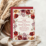 Invitation Aquarelle de la crème bourguignonne Floral 30e ann<br><div class="desc">Bague en 30 avec élégance en utilisant cette invitation d'anniversaire fleuri automne. Doté de fleurs d'aquarelle bordeaux,  rousses et dorées,  ce design est parfait pour les fêtes d'automne et les célébrations d'étape.</div>