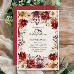 Invitation Aquarelle de la crème bourguignonne Floral 60e ann<br><div class="desc">Elégant bordeaux et couleur crème aquarelle floral automne/automne invitation à la fête d'anniversaire pour les femmes. Cette invitation est conçue pour un 60ème anniversaire mais peut être customisée pour n'importe quel âge. Contactez-moi pour obtenir de l'aide sur vos personnalisations ou pour demander des produits Zazzle correspondants ou coordonnés supplémentaires pour...</div>