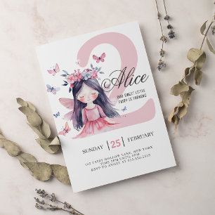 Invitation Aquarelle de la forêt fée du 2ème anniversaire