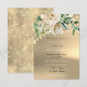 Invitation Aquarelle de la peinture à Fête des mariées or