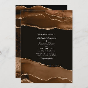Invitation Aquarelle de l'Agate d'or du désert Mariage QR Cod