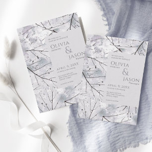 Invitation Aquarelle de lavande grise florale