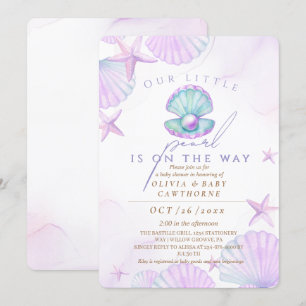 Invitation Aquarelle de Little Pearl Baby shower Ocean