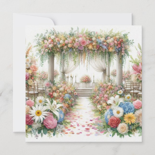 Invitation aquarelle de mariage (Devant)