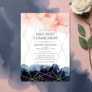 Invitation Aquarelle de marine et de couleur blanche