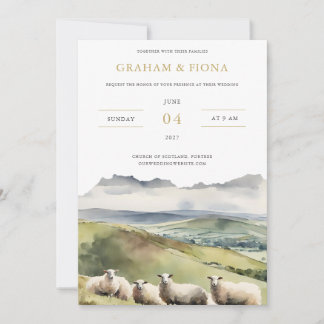 Invitation aquarelle de moutons