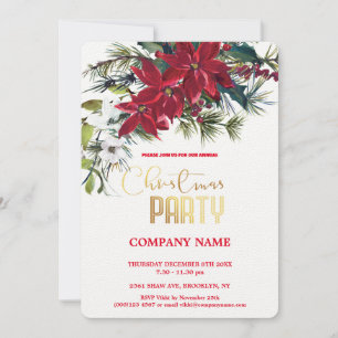 Invitation Aquarelle de Noël d'entreprise moderne et chic