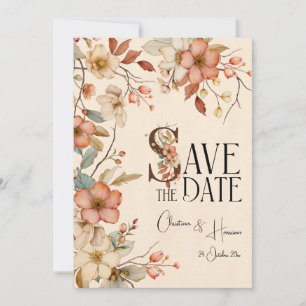 Invitation Aquarelle de pêche romantique Floral Safe Date
