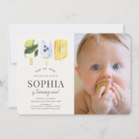 Aquarelle de Popsicle de Fruit 1er anniversaire Ph