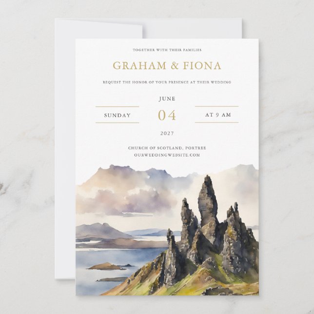 Invitation aquarelle de Skye (Devant)